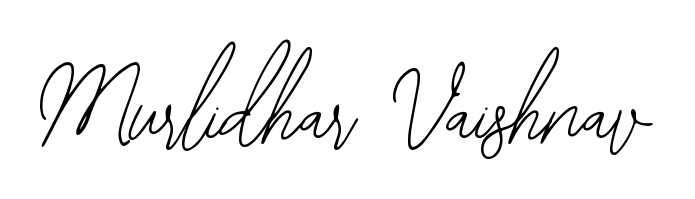 The Bearetta-2O07w handwriting style adds charm and authenticity to name Murlidhar Vaishnav. A wonderful choice for personal thank-you notes. Murlidhar Vaishnav signature style 12 images and pictures png