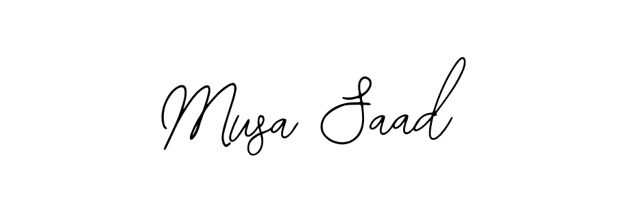The best way (Bearetta-2O07w) to make a short signature is to pick only two or three words in your name. The name Musa Saad include a total of six letters. For converting this name. Musa Saad signature style 12 images and pictures png