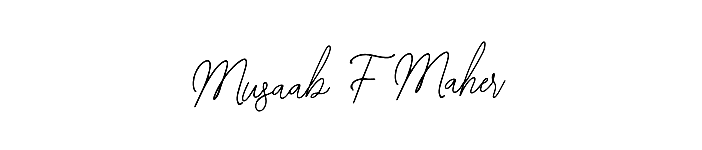 Similarly Bearetta-2O07w is the best handwritten signature design. Signature creator online .You can use it as an online autograph creator for name Musaab F Maher. Musaab F Maher signature style 12 images and pictures png