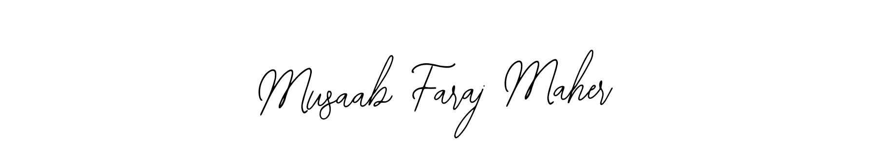 This is the best signature style for the Musaab Faraj Maher name. Also you like these signature font (Bearetta-2O07w). Mix name signature. Musaab Faraj Maher signature style 12 images and pictures png