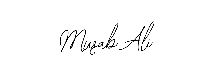 Use a signature maker to create a handwritten signature online. With this signature software, you can design (Bearetta-2O07w) your own signature for name Musab Ali. Musab Ali signature style 12 images and pictures png
