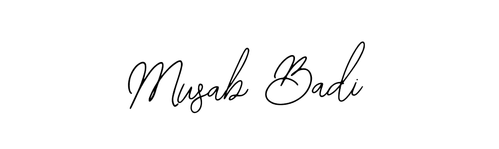 It looks lik you need a new signature style for name Musab Badi. Design unique handwritten (Bearetta-2O07w) signature with our free signature maker in just a few clicks. Musab Badi signature style 12 images and pictures png