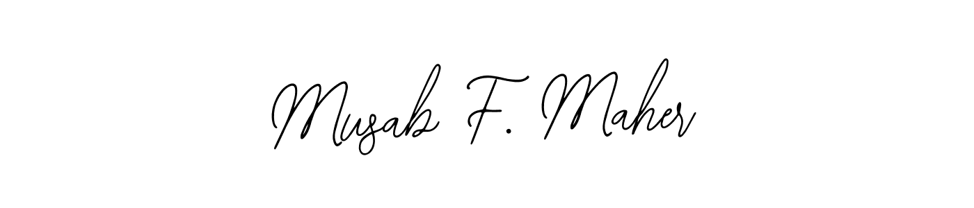 Make a beautiful signature design for name Musab F. Maher. With this signature (Bearetta-2O07w) style, you can create a handwritten signature for free. Musab F. Maher signature style 12 images and pictures png