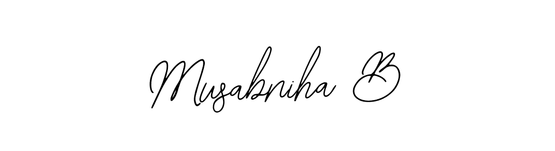 if you are searching for the best signature style for your name Musabniha B. so please give up your signature search. here we have designed multiple signature styles  using Bearetta-2O07w. Musabniha B signature style 12 images and pictures png