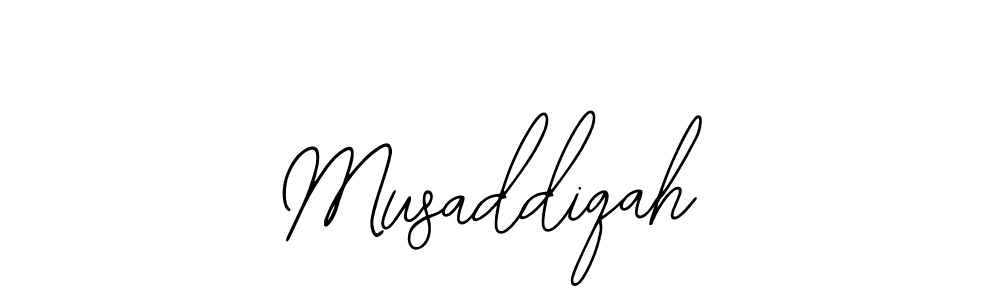 if you are searching for the best signature style for your name Musaddiqah. so please give up your signature search. here we have designed multiple signature styles  using Bearetta-2O07w. Musaddiqah signature style 12 images and pictures png