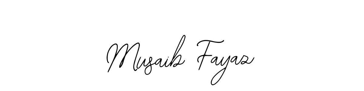 How to make Musaib Fayaz name signature. Use Bearetta-2O07w style for creating short signs online. This is the latest handwritten sign. Musaib Fayaz signature style 12 images and pictures png