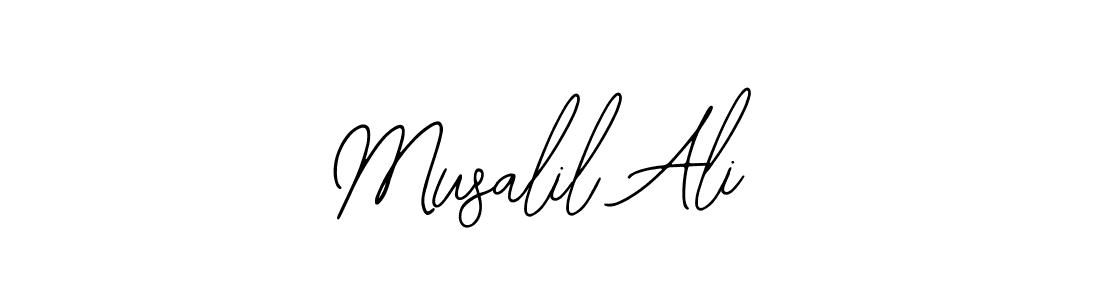 Similarly Bearetta-2O07w is the best handwritten signature design. Signature creator online .You can use it as an online autograph creator for name Musalil Ali. Musalil Ali signature style 12 images and pictures png