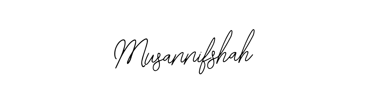 You should practise on your own different ways (Bearetta-2O07w) to write your name (Musannifshah) in signature. don't let someone else do it for you. Musannifshah signature style 12 images and pictures png