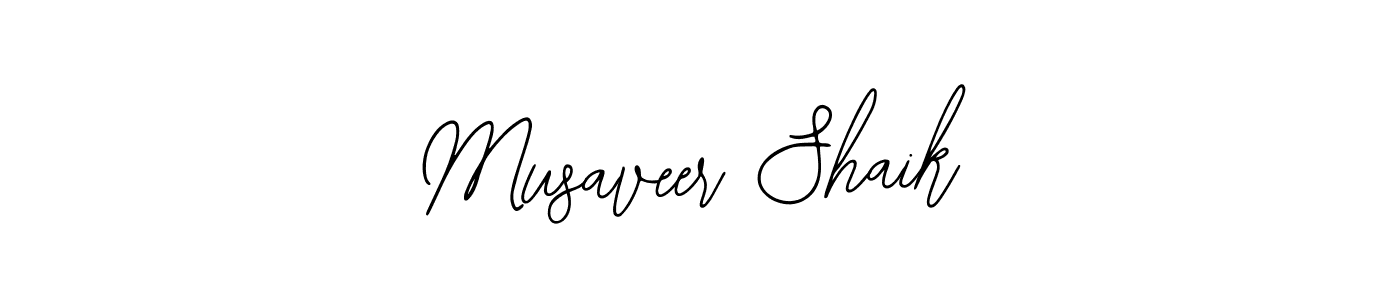 How to make Musaveer Shaik name signature. Use Bearetta-2O07w style for creating short signs online. This is the latest handwritten sign. Musaveer Shaik signature style 12 images and pictures png