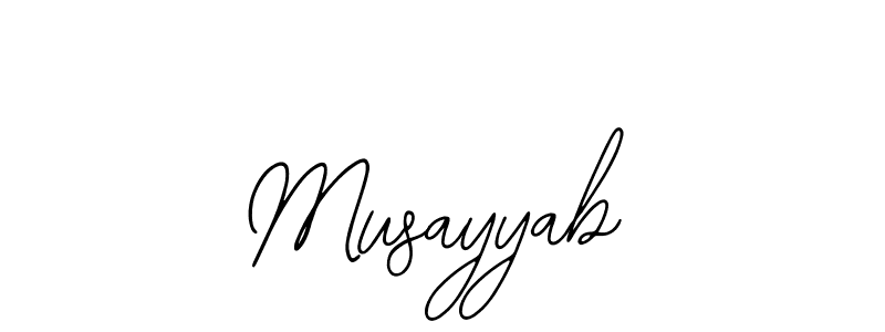 Use a signature maker to create a handwritten signature online. With this signature software, you can design (Bearetta-2O07w) your own signature for name Musayyab. Musayyab signature style 12 images and pictures png