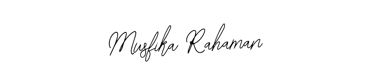 How to make Musfika Rahaman name signature. Use Bearetta-2O07w style for creating short signs online. This is the latest handwritten sign. Musfika Rahaman signature style 12 images and pictures png