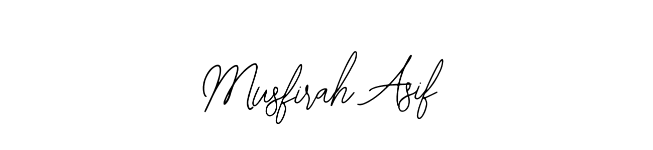 Bearetta-2O07w is a professional signature style that is perfect for those who want to add a touch of class to their signature. It is also a great choice for those who want to make their signature more unique. Get Musfirah Asif name to fancy signature for free. Musfirah Asif signature style 12 images and pictures png