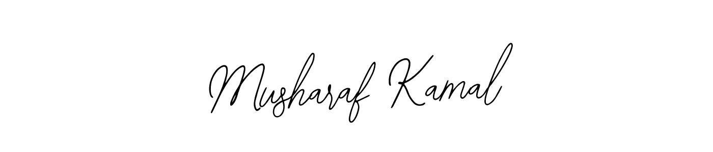 Bearetta-2O07w is a professional signature style that is perfect for those who want to add a touch of class to their signature. It is also a great choice for those who want to make their signature more unique. Get Musharaf Kamal name to fancy signature for free. Musharaf Kamal signature style 12 images and pictures png