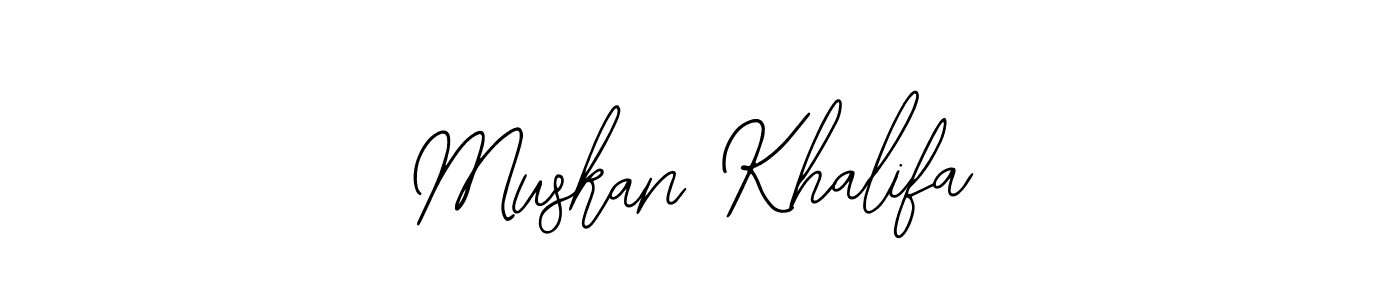 How to make Muskan Khalifa name signature. Use Bearetta-2O07w style for creating short signs online. This is the latest handwritten sign. Muskan Khalifa signature style 12 images and pictures png