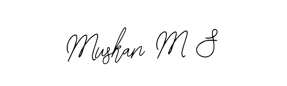 Use a signature maker to create a handwritten signature online. With this signature software, you can design (Bearetta-2O07w) your own signature for name Muskan M S. Muskan M S signature style 12 images and pictures png