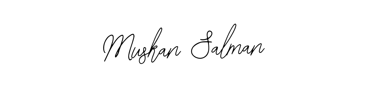 This is the best signature style for the Muskan Salman name. Also you like these signature font (Bearetta-2O07w). Mix name signature. Muskan Salman signature style 12 images and pictures png