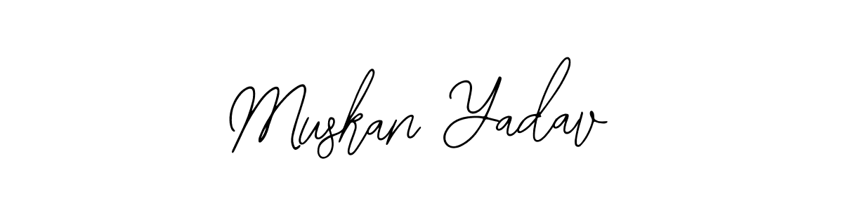 You should practise on your own different ways (Bearetta-2O07w) to write your name (Muskan Yadav) in signature. don't let someone else do it for you. Muskan Yadav signature style 12 images and pictures png