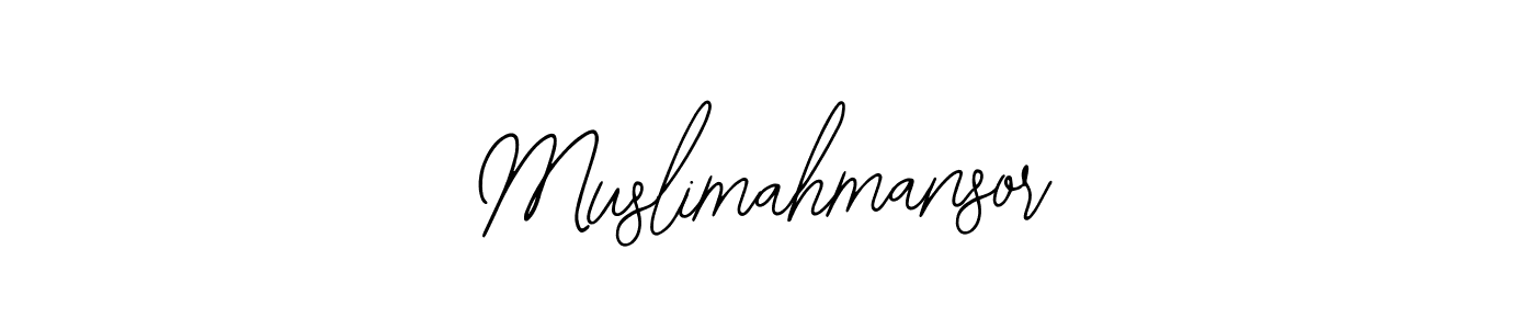 Make a beautiful signature design for name Muslimahmansor. With this signature (Bearetta-2O07w) style, you can create a handwritten signature for free. Muslimahmansor signature style 12 images and pictures png