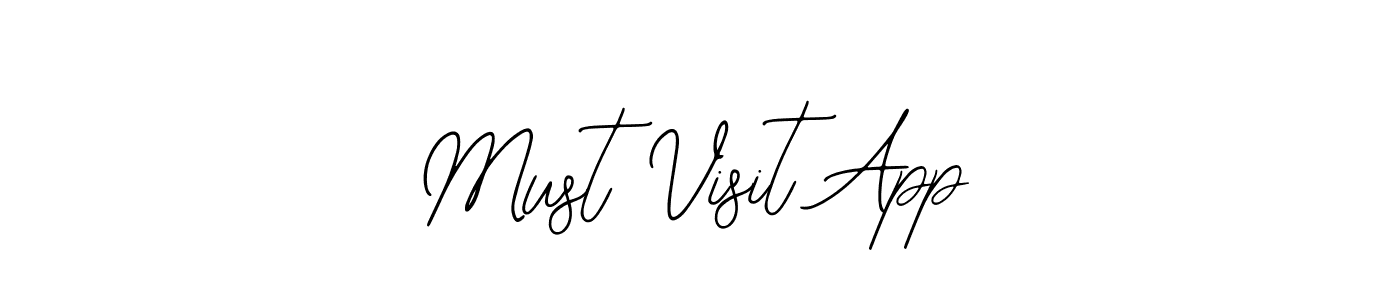 Design your own signature with our free online signature maker. With this signature software, you can create a handwritten (Bearetta-2O07w) signature for name Must Visit App. Must Visit App signature style 12 images and pictures png