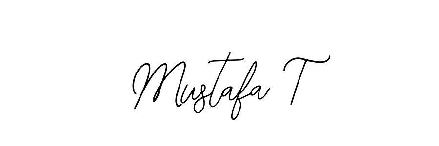 How to make Mustafa T name signature. Use Bearetta-2O07w style for creating short signs online. This is the latest handwritten sign. Mustafa T signature style 12 images and pictures png
