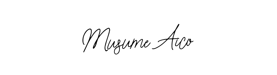 Also You can easily find your signature by using the search form. We will create Musume Aico name handwritten signature images for you free of cost using Bearetta-2O07w sign style. Musume Aico signature style 12 images and pictures png