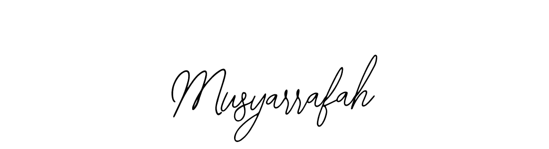 The best way (Bearetta-2O07w) to make a short signature is to pick only two or three words in your name. The name Musyarrafah include a total of six letters. For converting this name. Musyarrafah signature style 12 images and pictures png