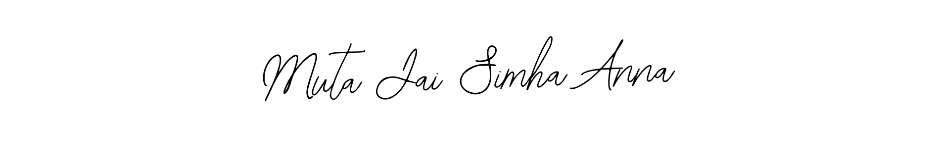 if you are searching for the best signature style for your name Muta Jai Simha Anna. so please give up your signature search. here we have designed multiple signature styles  using Bearetta-2O07w. Muta Jai Simha Anna signature style 12 images and pictures png