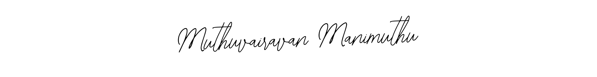 How to make Muthuvairavan Manimuthu name signature. Use Bearetta-2O07w style for creating short signs online. This is the latest handwritten sign. Muthuvairavan Manimuthu signature style 12 images and pictures png