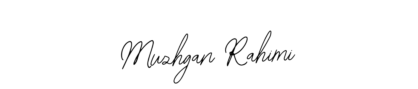 How to make Muzhgan Rahimi name signature. Use Bearetta-2O07w style for creating short signs online. This is the latest handwritten sign. Muzhgan Rahimi signature style 12 images and pictures png