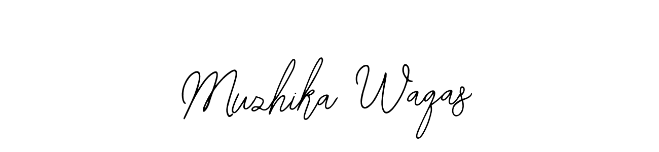 You should practise on your own different ways (Bearetta-2O07w) to write your name (Muzhika Waqas) in signature. don't let someone else do it for you. Muzhika Waqas signature style 12 images and pictures png