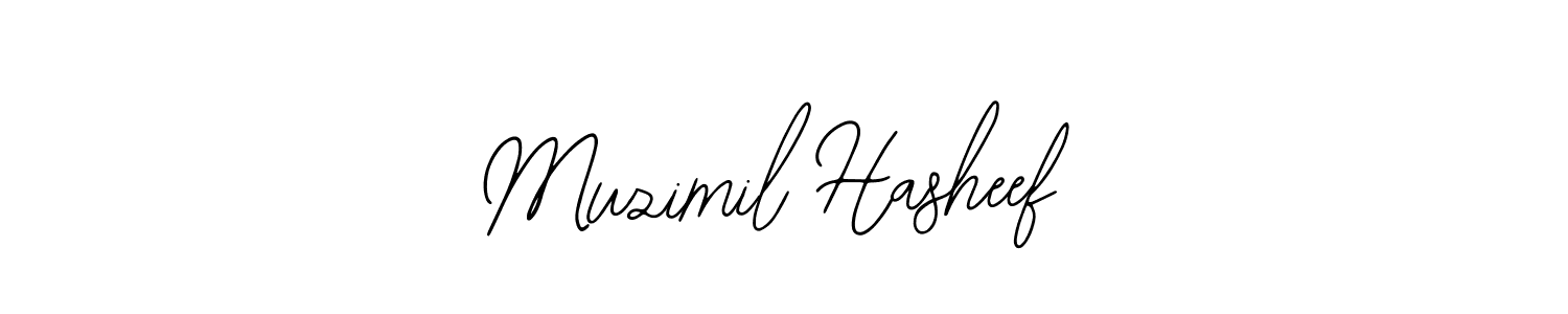 How to make Muzimil Hasheef name signature. Use Bearetta-2O07w style for creating short signs online. This is the latest handwritten sign. Muzimil Hasheef signature style 12 images and pictures png