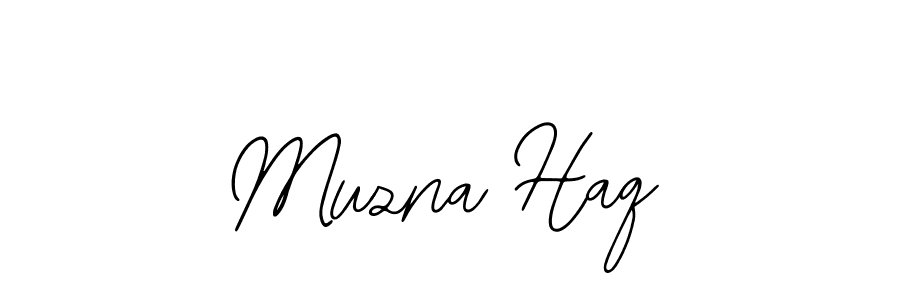 You should practise on your own different ways (Bearetta-2O07w) to write your name (Muzna Haq) in signature. don't let someone else do it for you. Muzna Haq signature style 12 images and pictures png