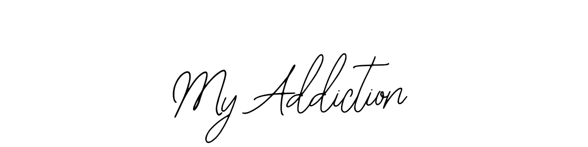 How to make My Addiction name signature. Use Bearetta-2O07w style for creating short signs online. This is the latest handwritten sign. My Addiction signature style 12 images and pictures png