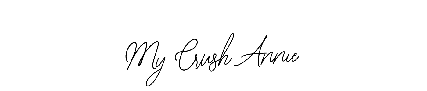The best way (Bearetta-2O07w) to make a short signature is to pick only two or three words in your name. The name My Crush Annie include a total of six letters. For converting this name. My Crush Annie signature style 12 images and pictures png