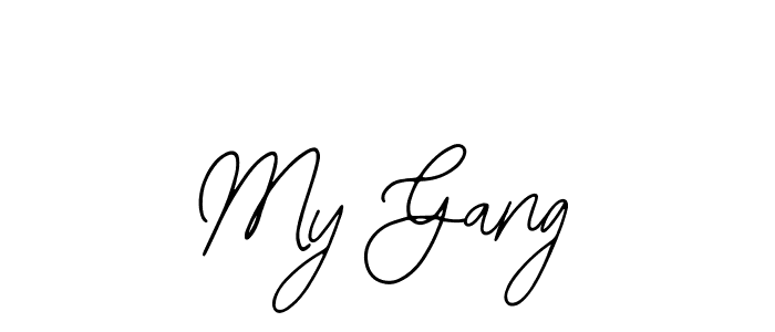 Use a signature maker to create a handwritten signature online. With this signature software, you can design (Bearetta-2O07w) your own signature for name My Gang. My Gang signature style 12 images and pictures png