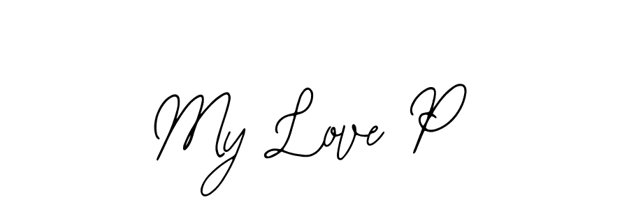 Use a signature maker to create a handwritten signature online. With this signature software, you can design (Bearetta-2O07w) your own signature for name My Love P. My Love P signature style 12 images and pictures png