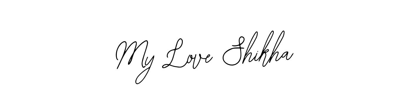 The best way (Bearetta-2O07w) to make a short signature is to pick only two or three words in your name. The name My Love Shikha include a total of six letters. For converting this name. My Love Shikha signature style 12 images and pictures png
