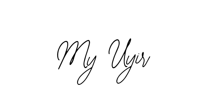 Also You can easily find your signature by using the search form. We will create My Uyir name handwritten signature images for you free of cost using Bearetta-2O07w sign style. My Uyir signature style 12 images and pictures png