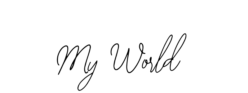 How to make My World signature? Bearetta-2O07w is a professional autograph style. Create handwritten signature for My World name. My World signature style 12 images and pictures png