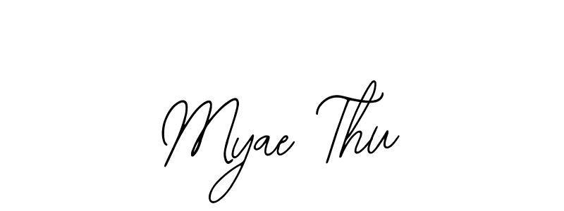 How to make Myae Thu name signature. Use Bearetta-2O07w style for creating short signs online. This is the latest handwritten sign. Myae Thu signature style 12 images and pictures png