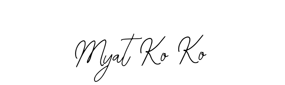How to make Myat Ko Ko name signature. Use Bearetta-2O07w style for creating short signs online. This is the latest handwritten sign. Myat Ko Ko signature style 12 images and pictures png
