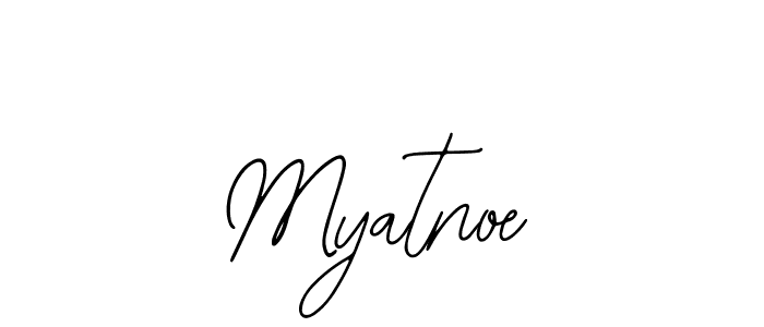 Bearetta-2O07w is a professional signature style that is perfect for those who want to add a touch of class to their signature. It is also a great choice for those who want to make their signature more unique. Get Myatnoe name to fancy signature for free. Myatnoe signature style 12 images and pictures png