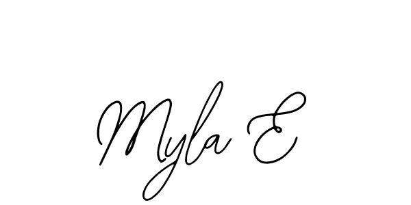 The best way (Bearetta-2O07w) to make a short signature is to pick only two or three words in your name. The name Myla E include a total of six letters. For converting this name. Myla E signature style 12 images and pictures png