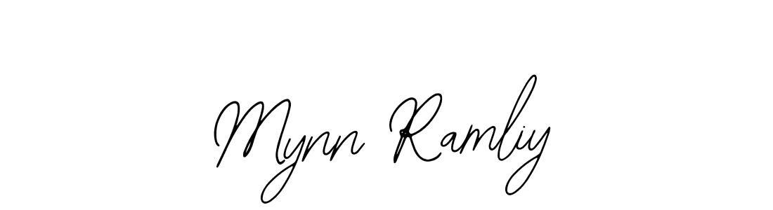 The best way (Bearetta-2O07w) to make a short signature is to pick only two or three words in your name. The name Mynn Ramliy include a total of six letters. For converting this name. Mynn Ramliy signature style 12 images and pictures png