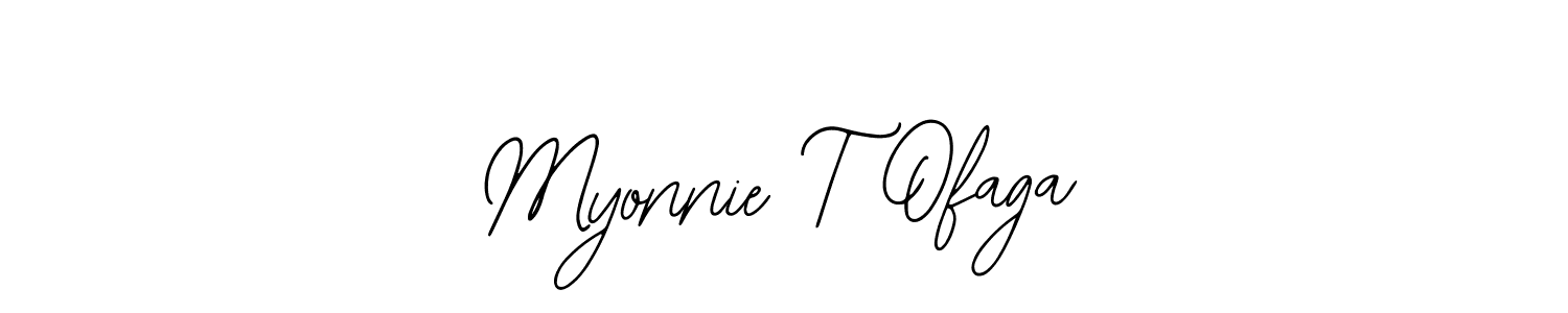 The best way (Bearetta-2O07w) to make a short signature is to pick only two or three words in your name. The name Myonnie T Ofaga include a total of six letters. For converting this name. Myonnie T Ofaga signature style 12 images and pictures png