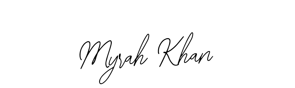 The best way (Bearetta-2O07w) to make a short signature is to pick only two or three words in your name. The name Myrah Khan include a total of six letters. For converting this name. Myrah Khan signature style 12 images and pictures png