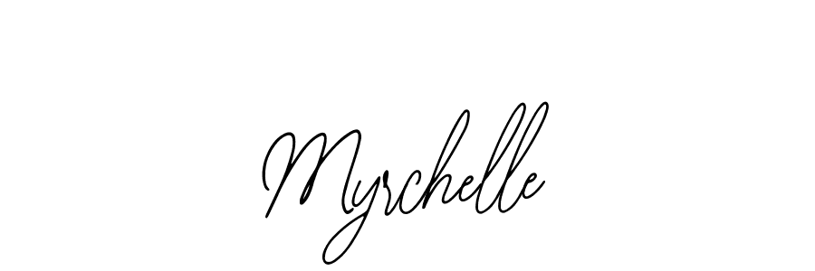 How to make Myrchelle name signature. Use Bearetta-2O07w style for creating short signs online. This is the latest handwritten sign. Myrchelle signature style 12 images and pictures png