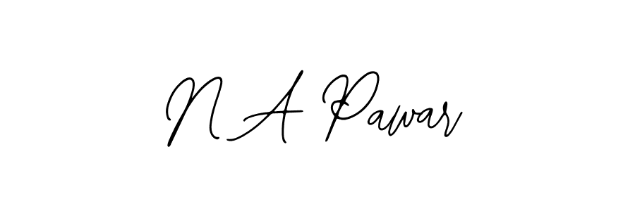How to make N A Pawar name signature. Use Bearetta-2O07w style for creating short signs online. This is the latest handwritten sign. N A Pawar signature style 12 images and pictures png