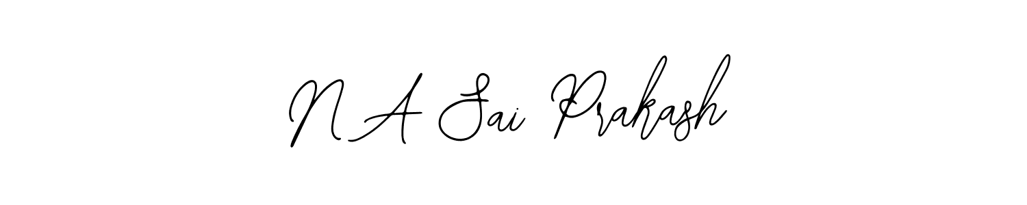 How to make N A Sai Prakash name signature. Use Bearetta-2O07w style for creating short signs online. This is the latest handwritten sign. N A Sai Prakash signature style 12 images and pictures png