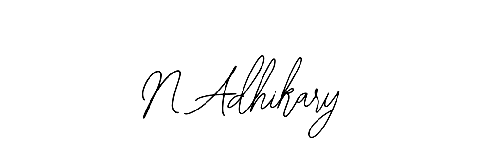 Make a beautiful signature design for name N Adhikary. With this signature (Bearetta-2O07w) style, you can create a handwritten signature for free. N Adhikary signature style 12 images and pictures png
